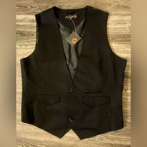 G by Guess Suit Vest Jet Black Size Large Mens NWT